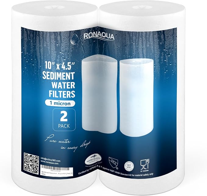 Ronaqua 10" x 4.5" Big Sediment Replacement Water Filter Cartridge, 1 Micron by Ronaqua