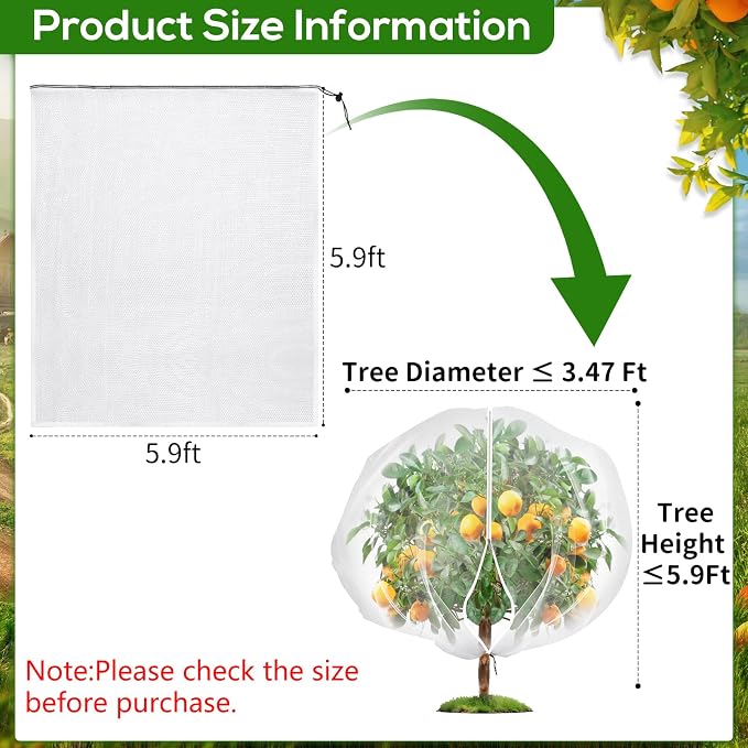 5.9 x 5.9 ft Fruit Tree Netting Cover - Image 2
