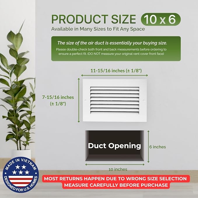 Modern Air Return Grille 10x6 - Image 3