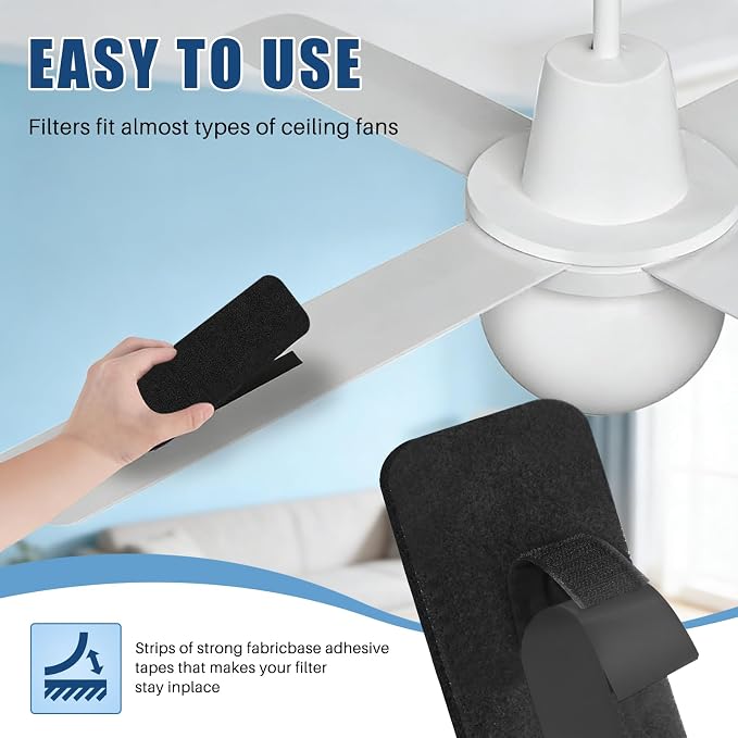 10 Pack Ceiling Fan Filters, Barnacle Activated Carbon Fan Filters Fits All - Image 5