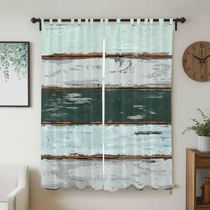 Blue Teal Living Room Curtains 84 Inch Length, Window Curtains Tab Top - Image 2