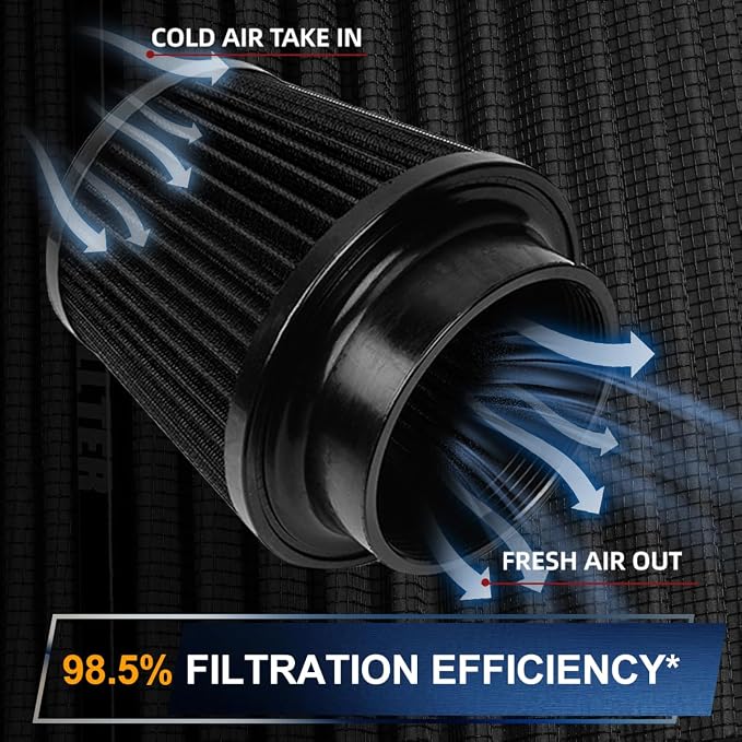 4" Inlet Car Performance Reusable Cold Air Intake Filter Universal 100mm - Image 3