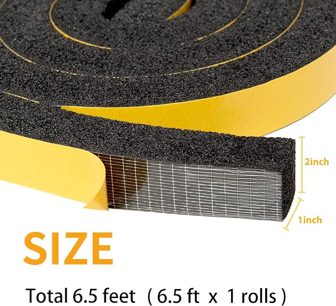 Air Conditioner Foam-1 Roll, 2 Inch Wide X 1 Inch Thick, Open Cell Foam - Image 2