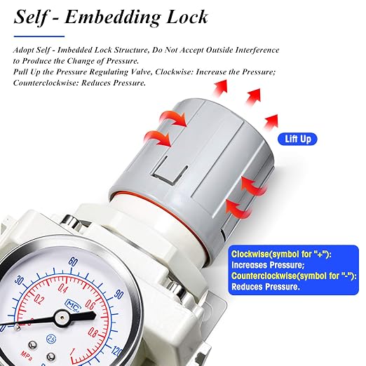 TAILONZ PNEUMATIC 3/4 Inch NPT Manual Drainage Air Filter Pressure Regulator - Image 6