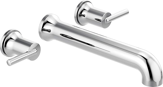 Delta Wall Mount Bathroom Faucet 3 Hole, Chrome Bathroom Sink Faucet for Vanity, Chrome T5759-WL (Valve Not Included)