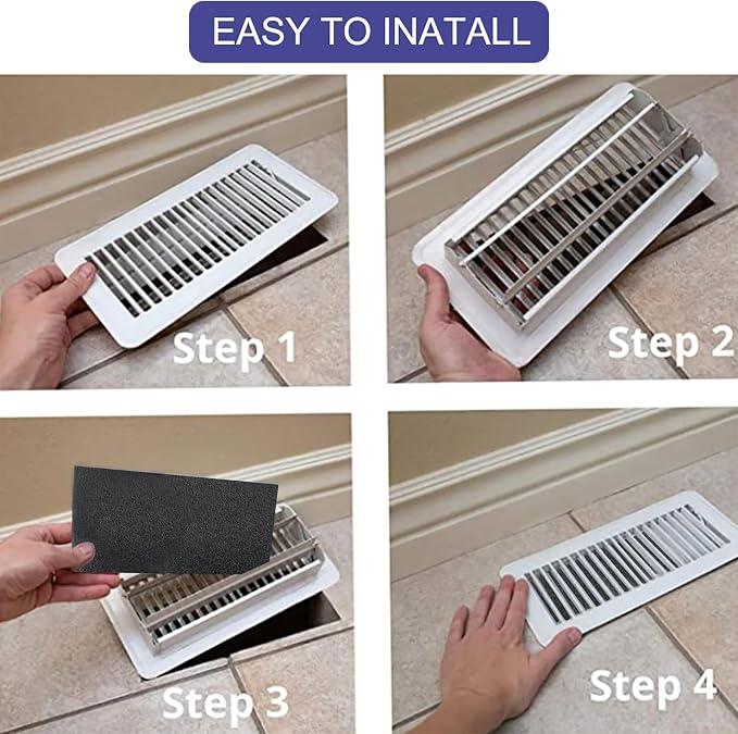 Air Vent Filter 4 x 10 Inch 14-Pack Activated Charcoal, Air Vent Floor Heater - Image 3