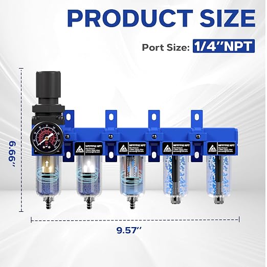 1/4'' NPT 5 Stage Air Drying System, Air Compressor Dryer System, 5 &0.5 &0.01 - Image 2