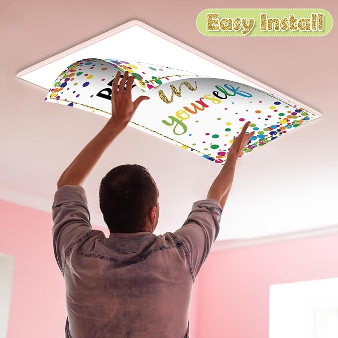 8Pcs Fluorescent Light Covers for Classroom Ceiling Lights, 4 x 2 Feet - Image 4