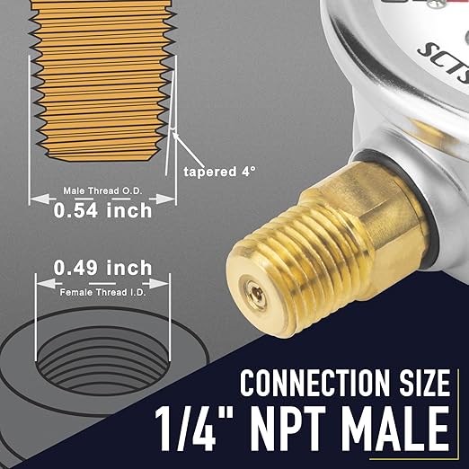 2-1/2" Dial Size, 0-30 Psi Low Pressure Gauge, Glycerin Liquid Filled, 1/4" NPT - Image 4