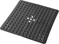 Anti-Slip Bathtub Shower mat, 20.8×20.8（Approximately 53×53cm） inch Soft Oversized Machine Washable Non-Slip Bathtub mat with Drainage Holes, Bathroom Floor Suction Cup.（1-Opaque Black）