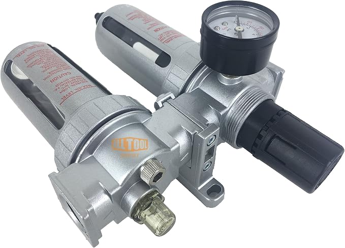 1/2" NPT Mid Flow Compressed Air In Line Filter Regulator Lubricator Oiler - Image 4