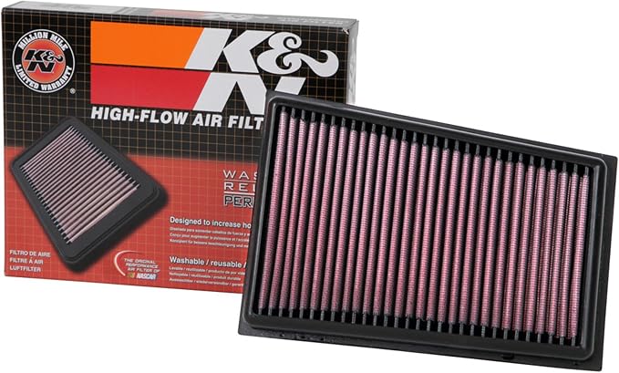 K&N Engine Air Filter: Reusable, Clean Every 75, 000 Miles, Replacement Car Air by KNEngineeringInc