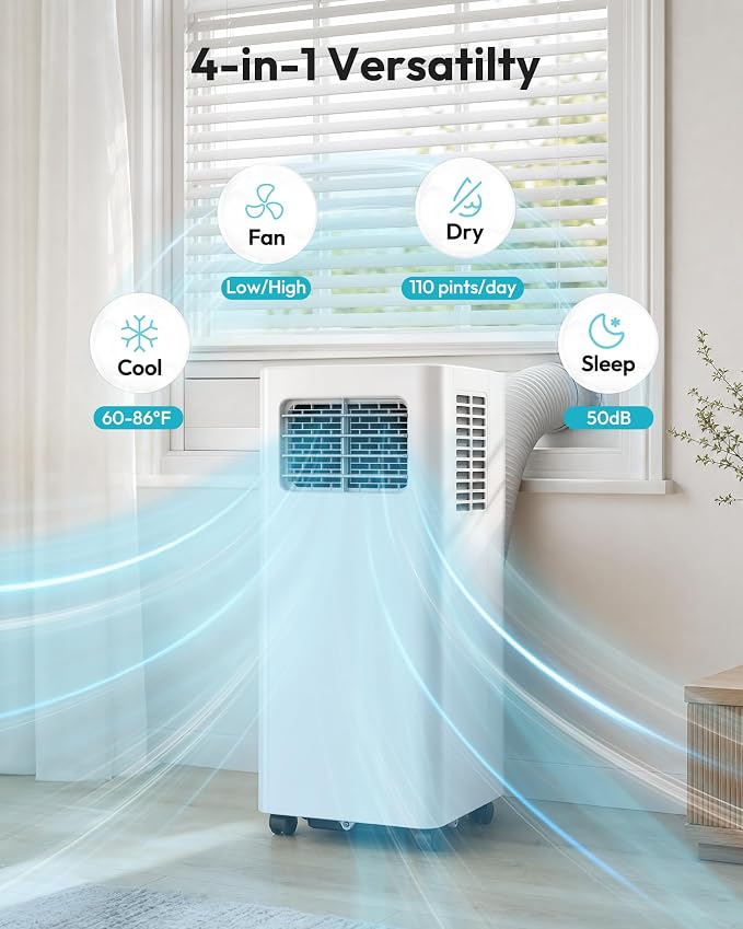 EUHOMY Portable Air Conditioners 12, 000 BTU, Smart 4-in-1 Portable AC Unit - Image 6