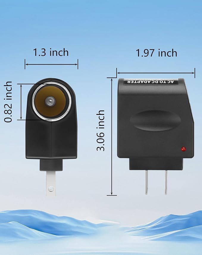 CERRXIAN AC to DC Adapter Wall Plug to 12V 18W Cigarette Lighter Converter - Image 6
