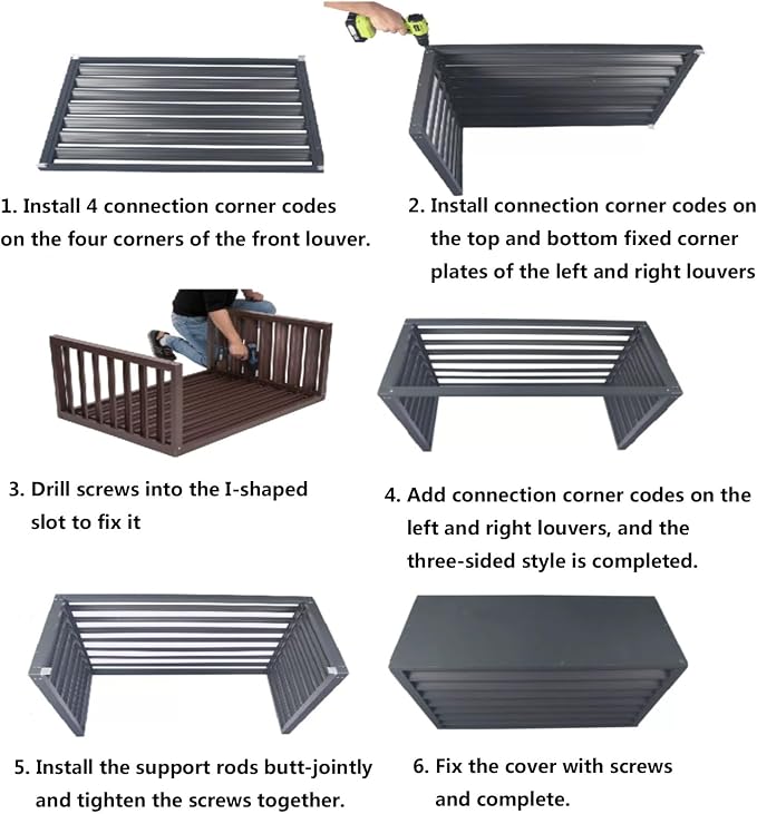 Aluminum Outdoor Condenser Protective Cover, freestanding Enclosure to Cover - Image 4
