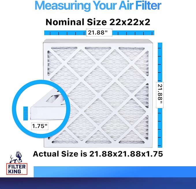 Filter King 22x22x2 Air Filter | 6-PACK | MERV 8 HVAC Pleated A/C Furnace - Image 2