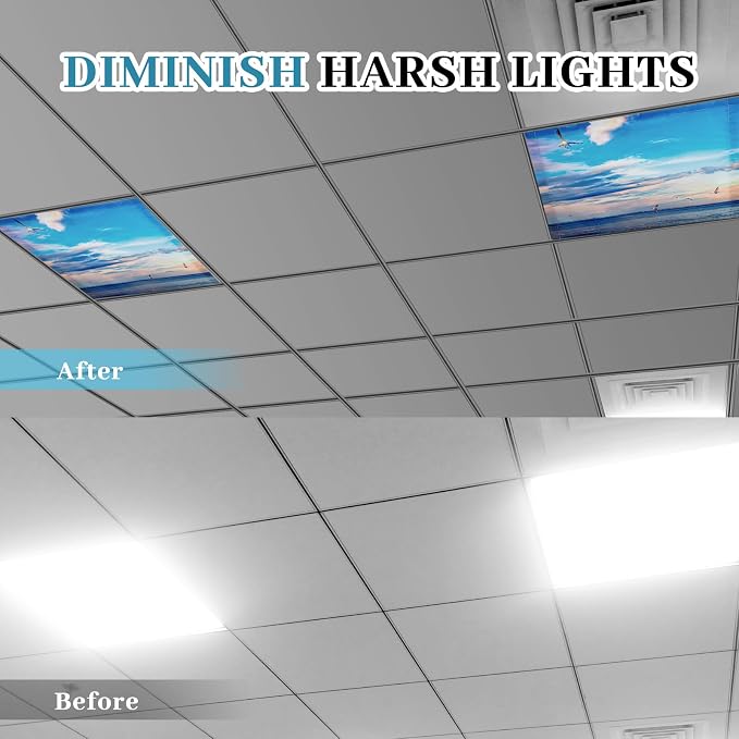 VIHOSE 4 Pcs 2 x 2 Feet Fluorescent Light Covers - Image 3