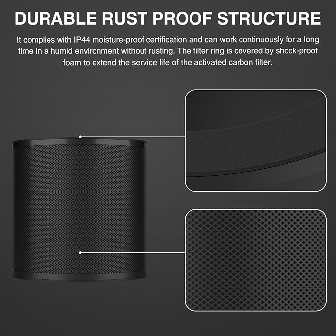 4 Inch Replacement Air Carbon Filter, Smellines Control Filtration - Image 6