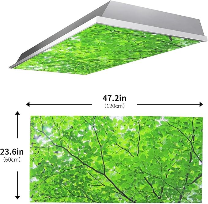 2 Pack Fluorescent Light Covers 4 X 2 Feet Green Forest Magnetic Light Cover - Image 3