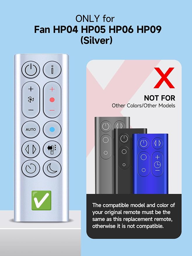 ZWP Replacement for Dyson Fan Remote, for Dyson HP04 HP05 HP07 HP09 HP4A Pure - Image 2