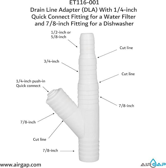 Drain Line Adapter With 1/4-inch Quick Connect Fitting - Image 2