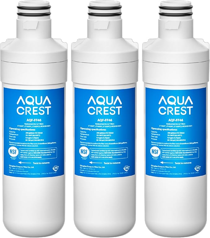 AQUA CREST LT1000PC ADQ747935 MDJ64844601 Refrigerator Water Filter, Replacement by AQUACREST
