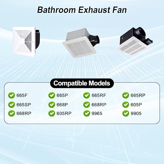 S97017646 Bathroom Exhaust Fan Motor & Blower Wheel Assembly – Quiet, - Image 3