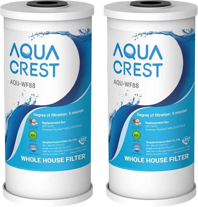 AQUA CREST FXHTC 5 Micron 10" x 4.5" Whole House Water Filter Replacement by AQUACREST
