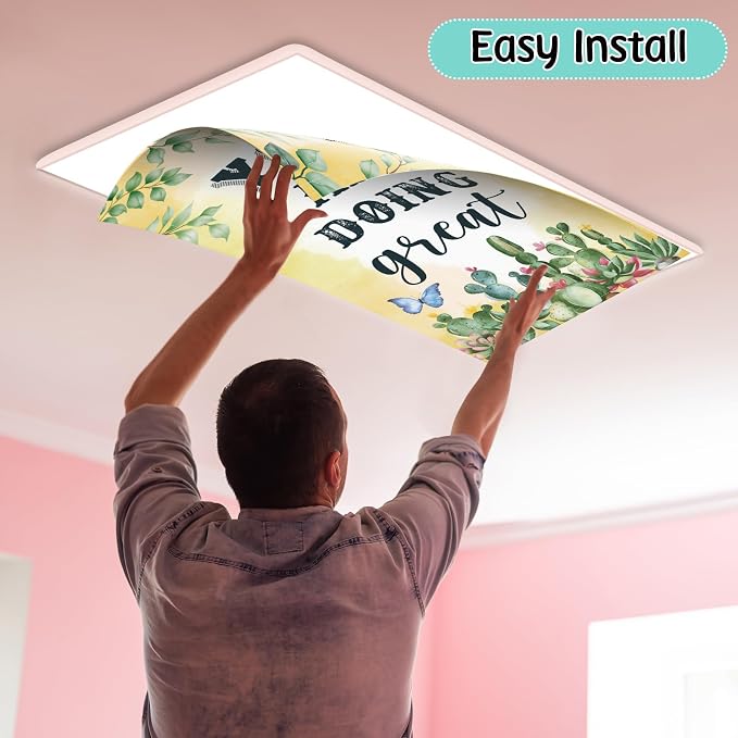 8Pcs Classroom Light Covers for Fluorescent Lights, Magnetic 2x4 FT Ceiling - Image 4