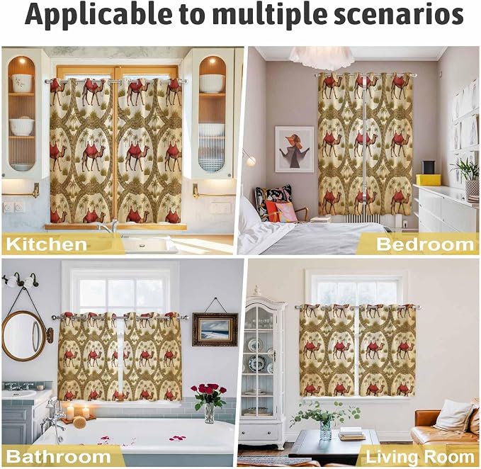 2 Panel Kitchen Cafe Curtains, Home Decor Window Covering Tier Curtains - Image 6