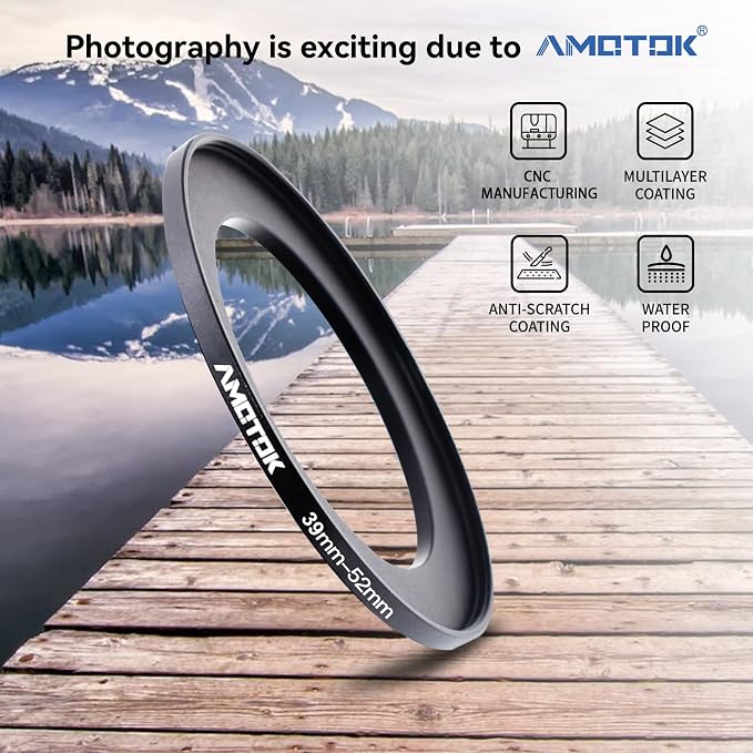 39mm Lens to 52mm Camera Lens Adapter, 39mm to 52mm Filter Step up Ring Adapter - Image 2