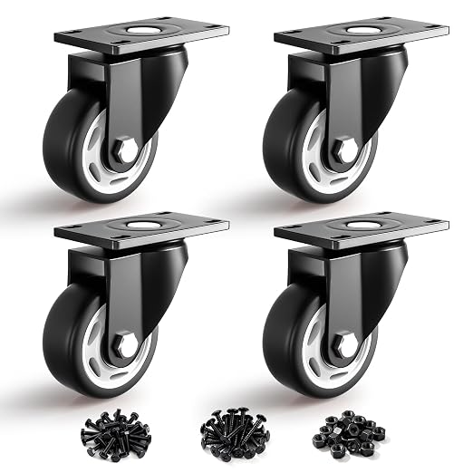 3 Inch Heavy Duty Caster Wheels, Industrial Casters Set of 4 Load 1200lbs by ANDUTEES
