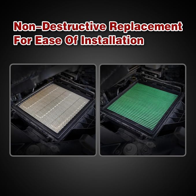 High Performance Engine Air Filter Washable & Reusable Increase Power Compatible - Image 2
