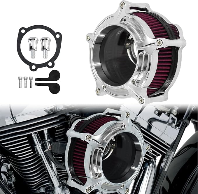 HDBUBALUS Motorcycle Air Filter Cleaner Intake Filter System Kit by HDBUBALUS
