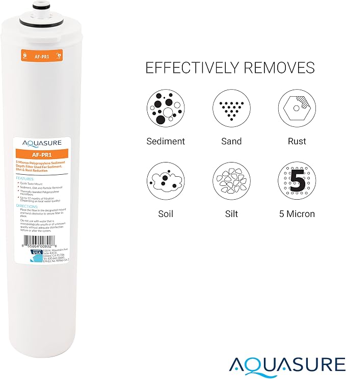 Aquasure ‎‎Premier Series Stage 1 Sediment & Stage 2 Carbon Block Replacement - Image 3