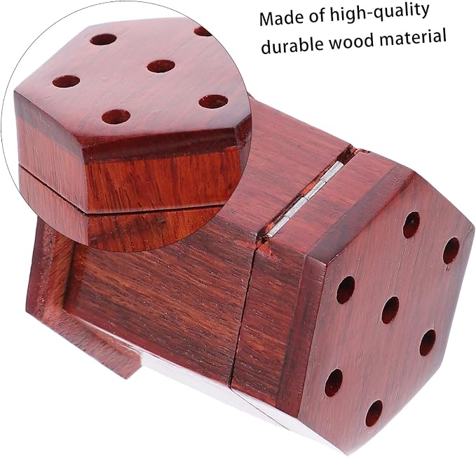 ULTECHNOVO 2pcs Hexagonal Wooden Incense Burner Decorative Censer - Image 6