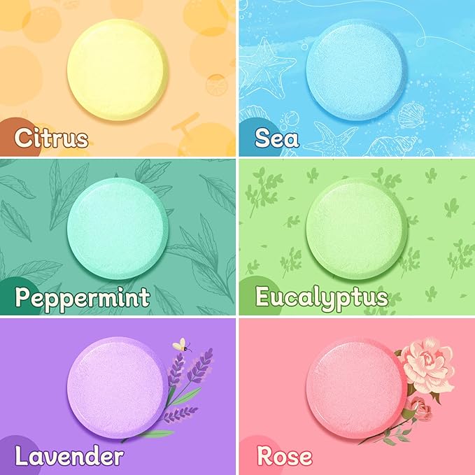 12 Pack Shower Steamers Aromatherapy, Stocking Stuffers for Women Men, Birthday Gifts for Her, Christmas White Elephant Gifts for Mom Adults Teen, Relaxation Self Care Natural Essential Oil
