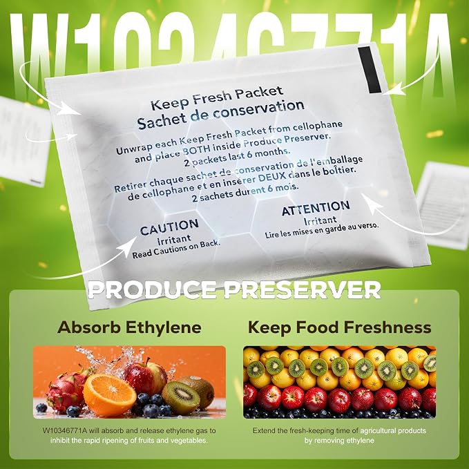 Funmit W10311524 Air Filter & W10346771A Freshflow Produce Preserver Replacement - Image 6