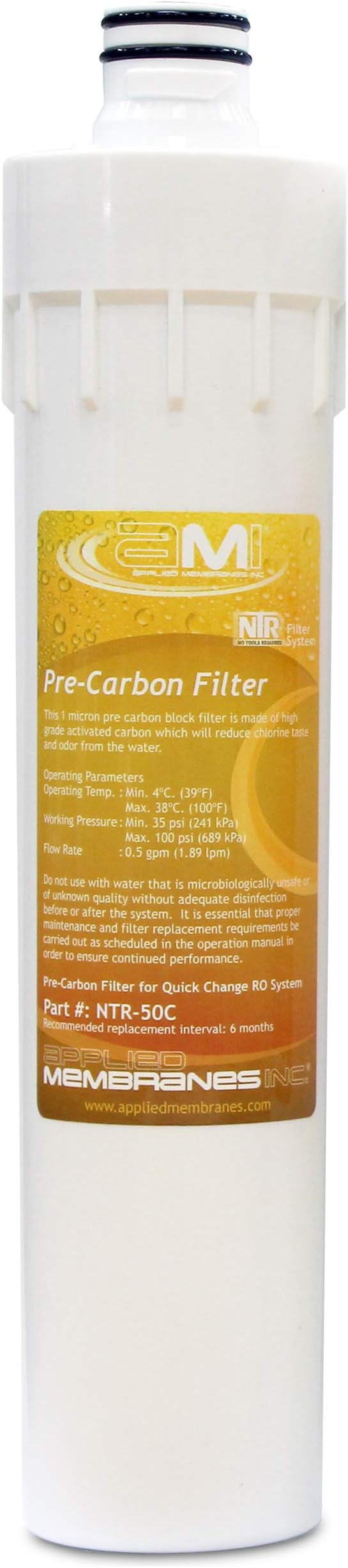 Carbon Pre-Filter for Applied Membranes NTR RO System | NTR-50C Replacement by AppliedMembranesInc