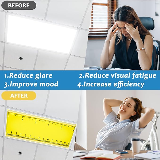 QOUBAI 8PCS Fluorescent Light Covers, 4x2 Feet Magnetic Light Cover Fluorescent - Image 4