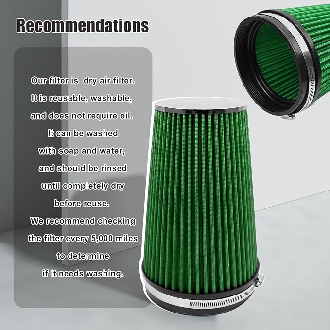 RYANSTAR RACING 152mm 6" High Flow Round Tapered Cone Closed-Top Washable - Image 6