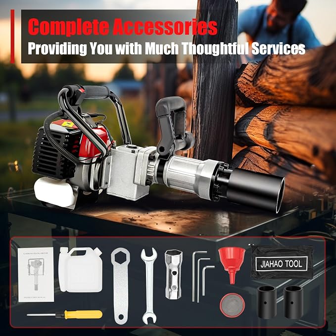 Gas Powered T-Post Driver, 900W 32.7CC T Post Pounder Driver Heavy Duty Gasoline - Image 4