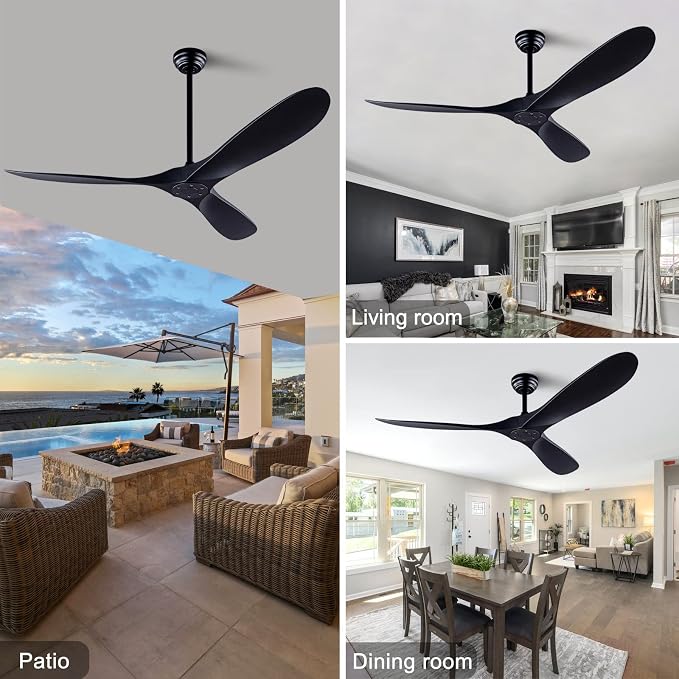 QUTWOB 60" Ceiling Fan with Remote Control No Lights, Modern Reversible DC - Image 2