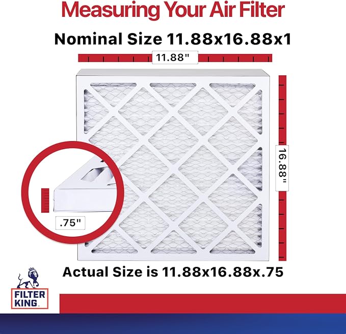 Filter King 11.88x16.88x1 Air Filter | 12-PACK | MERV 11 HVAC Pleated A/C - Image 2