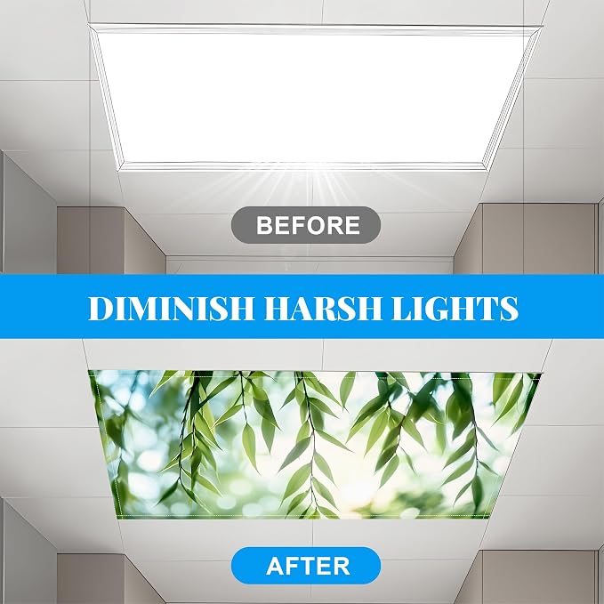 2 Pack Fluorescent Light Covers- 4 x 2 Feet Magnetic Ceiling Light Cover Room - Image 5