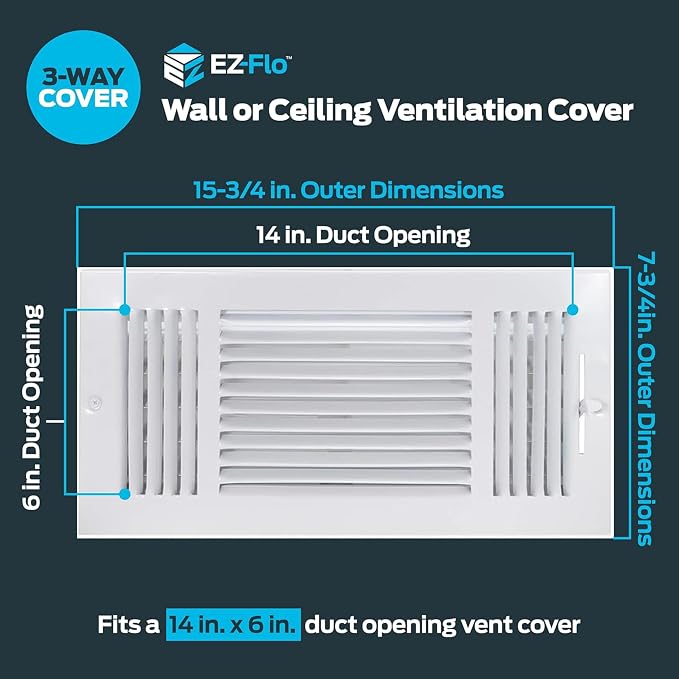 EZ-FLO 14 x 6 Inch Air Vent Cover - Image 2