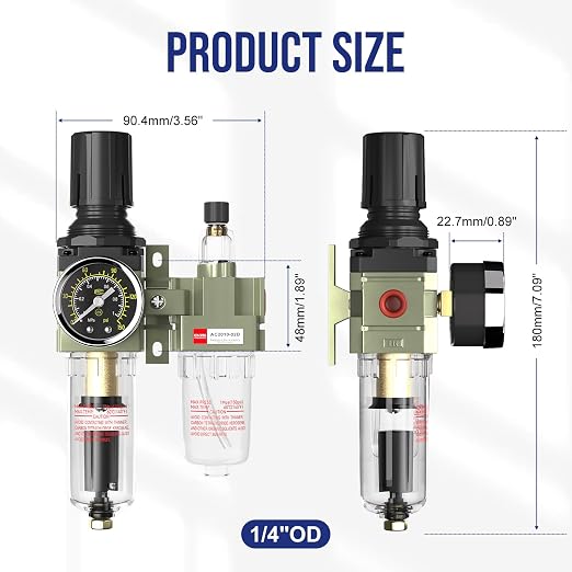 Auto Drain NPT 1/4 Air Regulator - Image 2