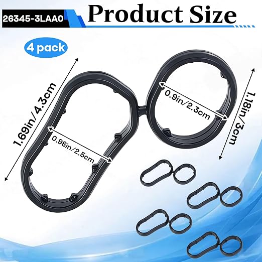4-Pack 26345-3LAA0 Oil Filter Housing Gasket, Compatible - Image 2