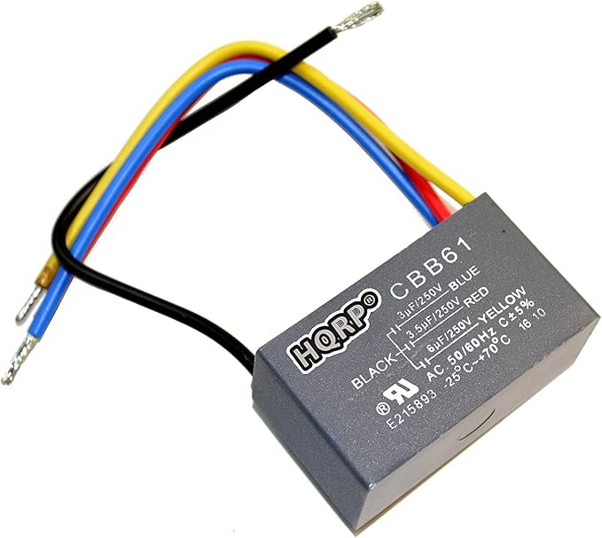HQRP Capacitor Compatible with Harbor Breeze Ceiling Fan 3uf+3.5uf+6uf 4-Wire by HQRP