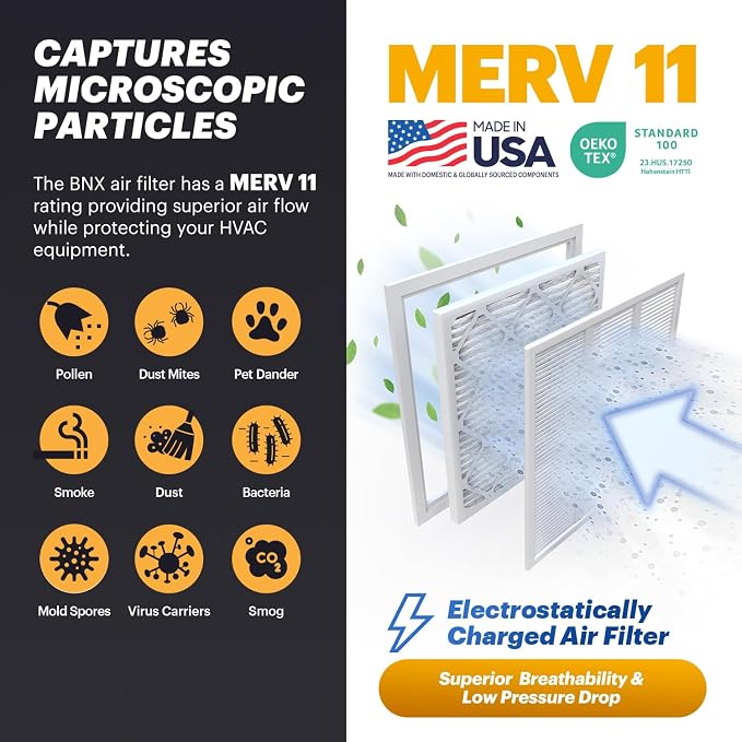 BNX TruFilter 16x30x1 Air Filter MERV 11 - Image 2